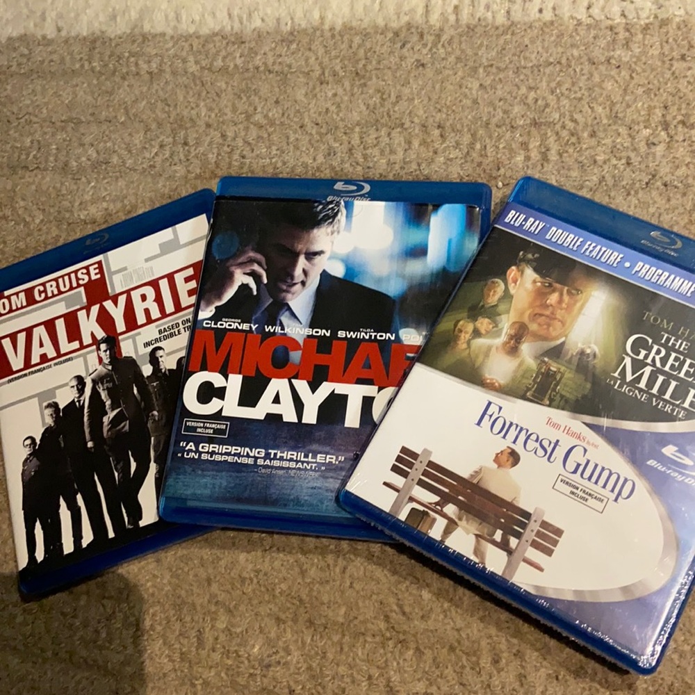 Bundle of Blu-ray Discs - Green Mile/Forest Gump, Michael Clayton, Valkyrie